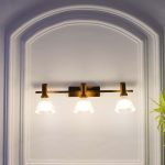 Shop Ainsley 3 Light Brass and Glass Wall Lamp Online