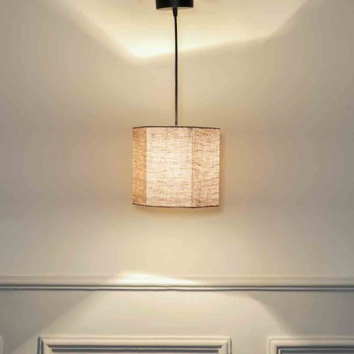 Designer Solid Soft Pleated Shade Pendant Light With Natural Cotton Shade