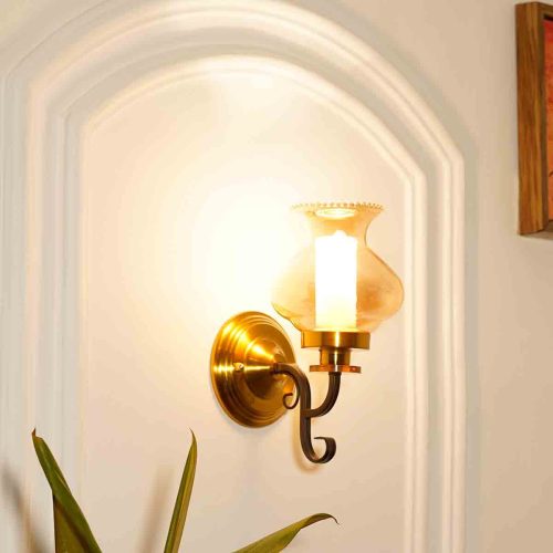 Buy Avery Single Light Black and Brass Wall Light Online