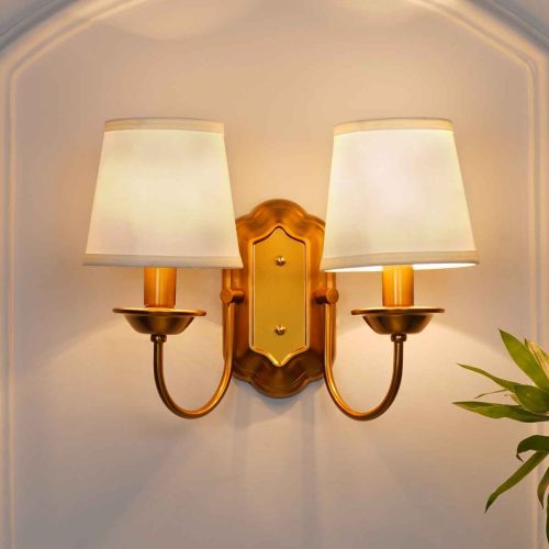 Shop Caden Dual Light Antique Brass Wall Light Online